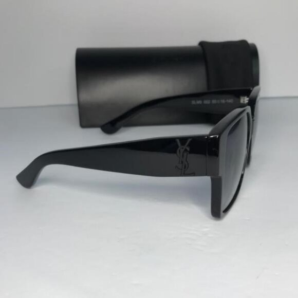 New Authentic SAINT LAURENT Acetate Flat Top Sunglasses SL M9 002 Black - Picture 5 of 9